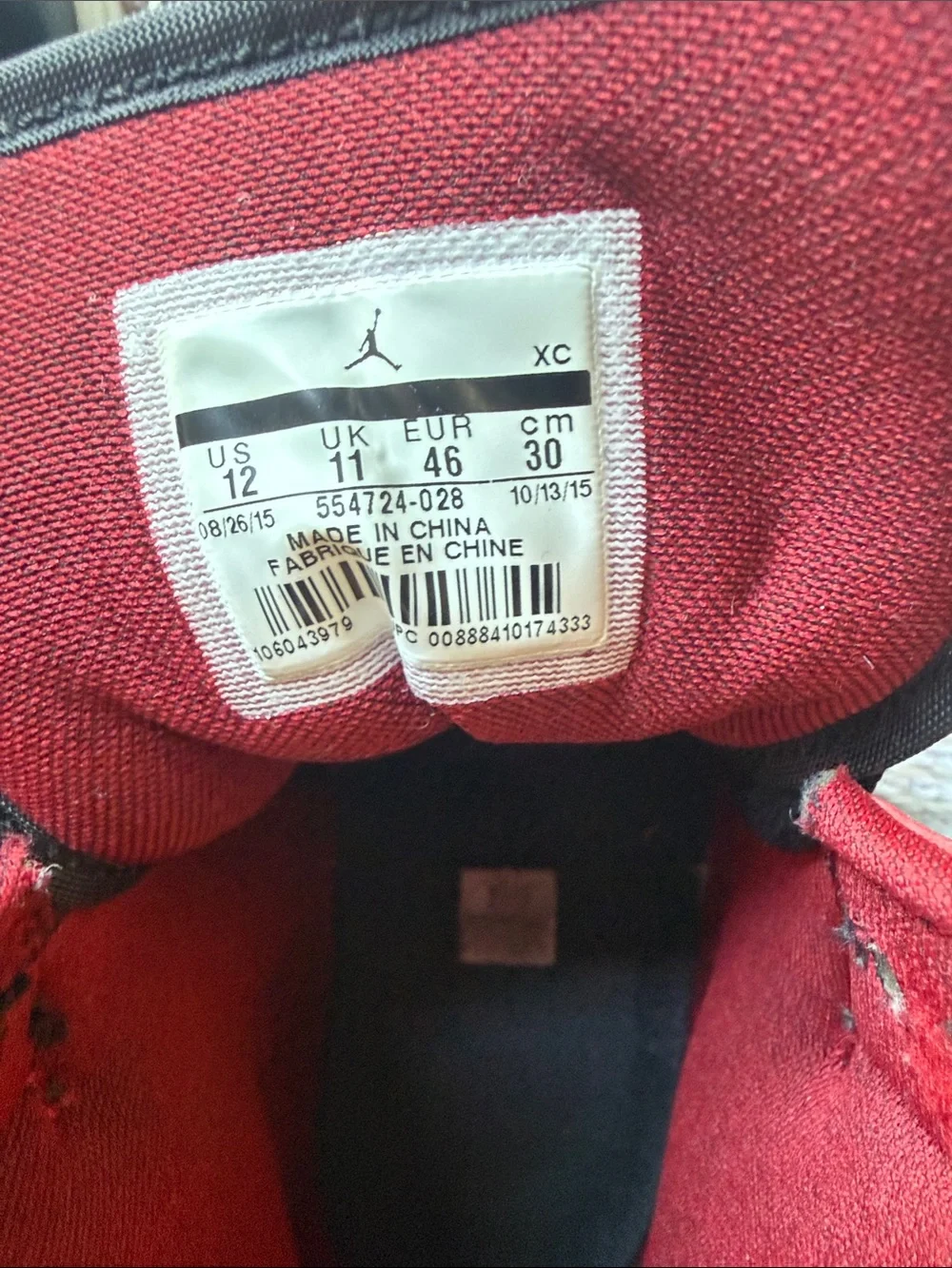 Jordan Black and Red High-Top Sneakers